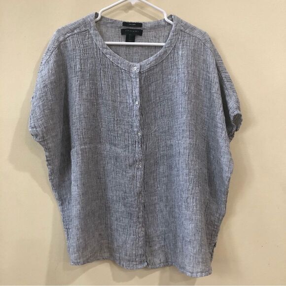Tahari Oversized Linen Top - Picture 1 of 3
